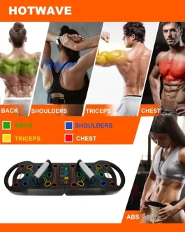 HOTWAVE Portable Exercise Equipment with 16 Gym Accessories.20 in 1 Push Up Board Fitness,Resistance Bands with Ab Roller