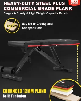 Adjustable Strength Training Benches for Full Body Workout, Multi-Purpose Foldable Incline Decline Home Gym Bench