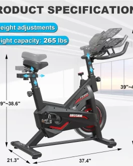 Exercise Bikes Stationary,Exercise Bike for Home Indoor Cycling Bike for Home Cardio Gym,Workout Bike with pad Mount