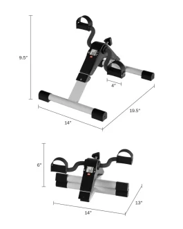 Under Desk Bike Pedal Exerciser with Calorie Tracker and Adjustable Resistance ? Mini Foldable Indoor Home Gym Exercise Equipmen