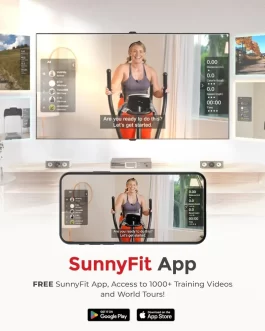 Elliptical Cross Trainer Exercise Machine, Full Body Low-Impact and 24-Unique Workout Modes with Optional Exclusive SunnyFit