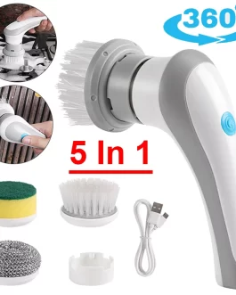 5-in-1 Multifunctional Electric Cleaning Brush Household Cleaning Brush Bathroom Wash Brush Dish washing Tool Kitchen Gadgets